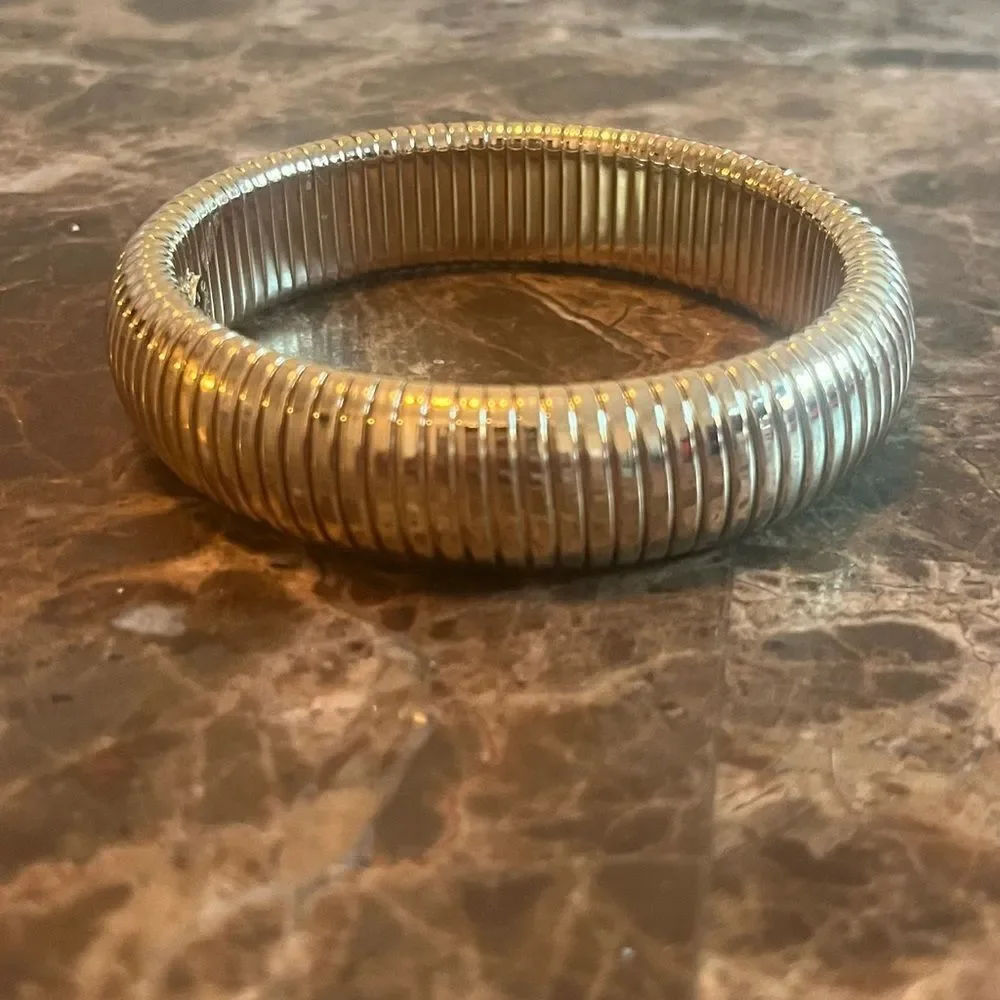 Anne Klein Bangle Gold-Tone Omega Chain Wide Stretch Bracelet​​​